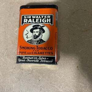 Vintage Sir Walter Raleigh Smoking Tobacco Tin Can Brown & Williamson